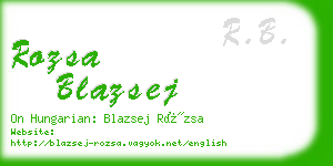 rozsa blazsej business card